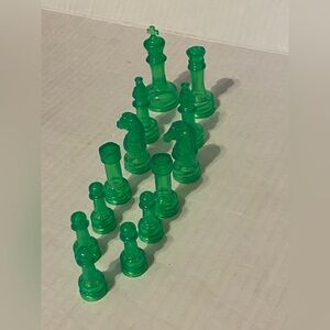 VTG Chess Set Family Fun 13 green replacement pieces 1971 Hasbro